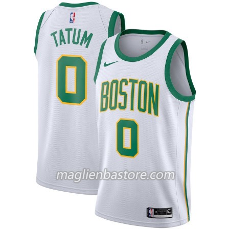 Maglia NBA Boston Celtics Jayson Tatum 0 2018-19 Nike City Edition Bianco Swingman - Uomo